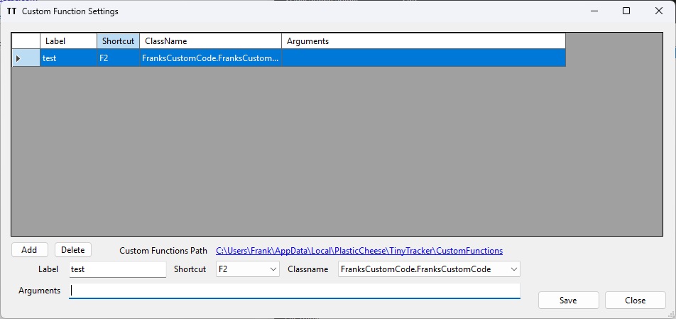 Custom functions placeholder