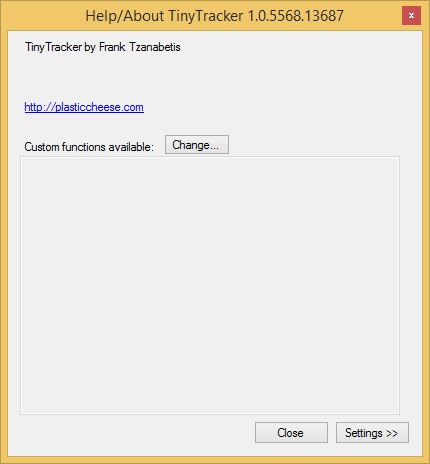 Help and About window