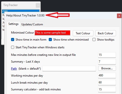 TinyTracker version location
